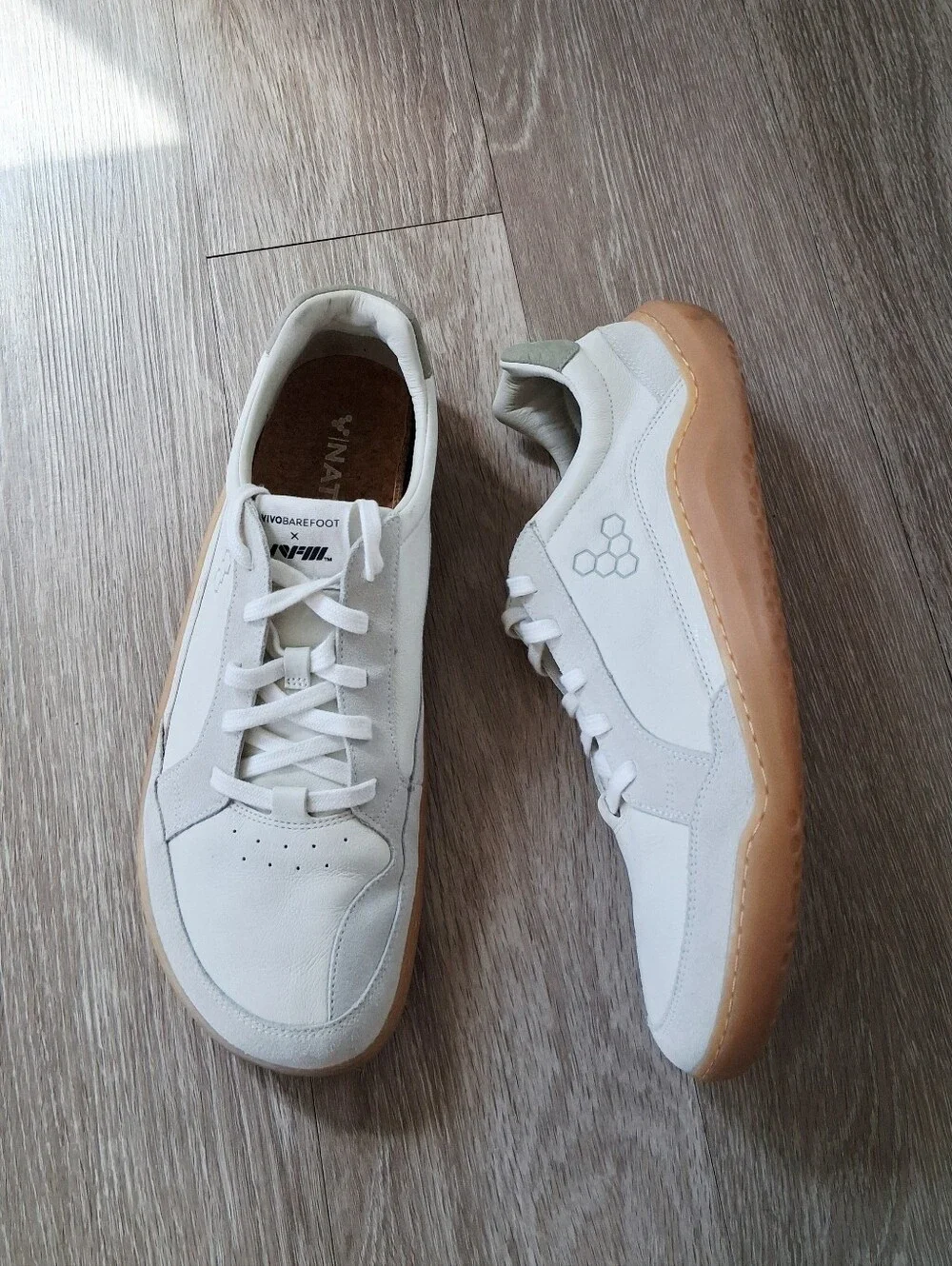 Vivobarefoot Gobi Leather Limestone Dusty Green Sneakers 46